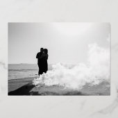 Invitation En Aluminium Moderne Editable Gras Photo Enregistrer La Date Or (Verso)