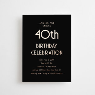 Invitation En Aluminium Moderne Élégance Minimaliste pour un 40e Anniversa