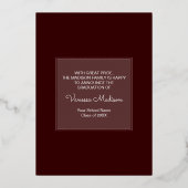 Invitation En Aluminium Moderne Élégant | Annonce de remise de diplôme ave (Verso)