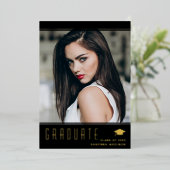 Invitation En Aluminium Moderne Élégant Diplômé élégant Photo (Debout devant)