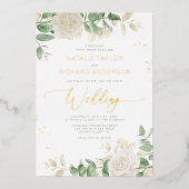 Invitation En Aluminium Moderne Elégant Mariage de verdure (Recto)