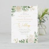 Invitation En Aluminium Moderne Elégant Mariage de verdure (Debout devant)