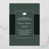 Invitation En Aluminium Moderne | Élégant Script 1 Photo Foil Grad Card (Verso)