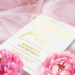 Invitation En Aluminium Moderne Elégant White&Gold 21e Anniversaire Surpri<br><div class="desc">Présentation d'une nouvelle invitation à la fête d'anniversaire adulte moderne et élégante avec un arrière - plan blanc avec un texte de typographie manuscrite en or qui dit "shh! c'est une fête surprise". Customisez cette carte de modèle en ajoutant vos propres informations de fête.</div>