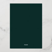 Invitation En Aluminium Moderne Emerald Hunter Green Chic Mariage Gold (Verso)