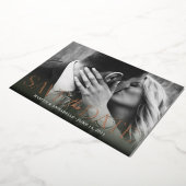 Invitation En Aluminium Moderne Enregistrer La Date Blush / Or Rose (Rotation)