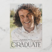 Invitation En Aluminium Moderne Fete Foil Marine Yay Grad Photo Graduation (Verso)