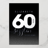 Invitation En Aluminium Moderne Girly Ice Blue 60 et Sizzling (Recto)