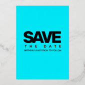 Invitation En Aluminium Moderne Girly Ice Blue 60 et Sizzling (Verso)