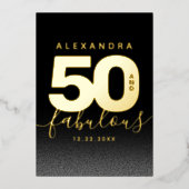 Invitation En Aluminium Moderne Girly Orange 50 et fabuleux (Recto)