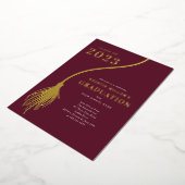 Invitation En Aluminium Moderne Golden Tassel Graduation (Rotation)