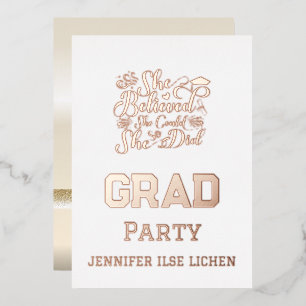 INVITATION EN ALUMINIUM MODERNE GRAD PARTY