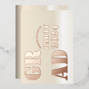 INVITATION EN ALUMINIUM MODERNE GRAD PARTY