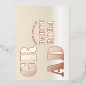 INVITATION EN ALUMINIUM MODERNE GRAD PARTY (Recto)