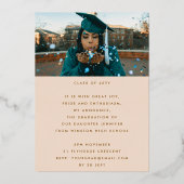 Invitation En Aluminium MODERNE GRAD PARTY Class of 2025 ROSE Gold Pressé (Verso)
