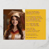 Invitation En Aluminium MODERNE GRAD PARTY deux photo or violet (Verso)