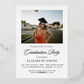 Invitation En Aluminium Moderne Graduate Script 2 Photos Graduate Party (Verso)