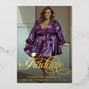 Invitation En Aluminium Moderne Graduate Script 2 Photos Graduate Party