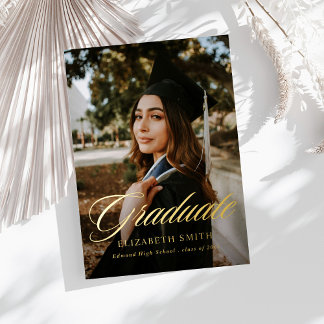 Invitation En Aluminium Moderne Graduate Script 2 Photos Graduate Party