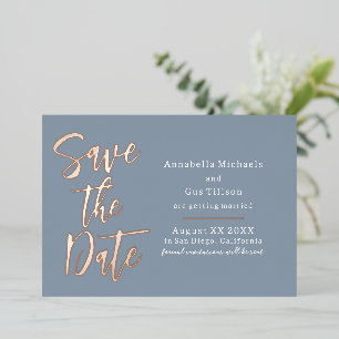Invitation En Aluminium Moderne Grande Police sur Sauvegarder la Date en B