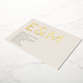 Invitation En Aluminium Moderne Gras Monogramme Mariage beige (Rotation)