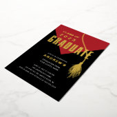 Invitation En Aluminium Moderne Gras Red Grad Casquette Grad Grad (Rotation)