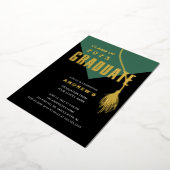 Invitation En Aluminium Moderne Gras Vert Grad Casquette Grad Grad (Rotation)