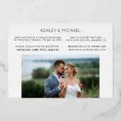 Invitation En Aluminium Moderne Juste Marié 4 Réception Photo Seulement Or (Verso)