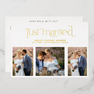 Invitation En Aluminium Moderne Mariés d'aujourd'hui 4 Réception photo uni