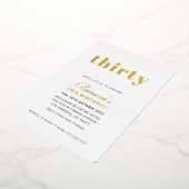 Invitation En Aluminium MODERNE MINIMAL chic simple or de trente ans (Rotation)