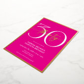 Invitation En Aluminium Moderne minimal rose 30 Script Anniversaire (Rotation)
