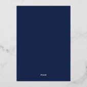 Invitation En Aluminium Moderne Minimale Marine Et Monogramme Or Mariage R (Verso)