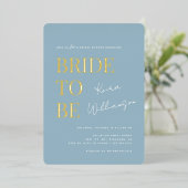 Invitation En Aluminium Moderne Minimaliste | Baby Shower Mariage Dusty Bl (Debout devant)