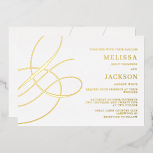 Invitation En Aluminium Moderne minimaliste élégant Mariage d'habitacle