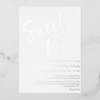 Invitation En Aluminium Moderne Minimaliste Fête D'anniversaire Douce 16 A