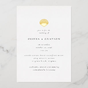 Invitation En Aluminium Moderne minimaliste Mariage de coquillage Mariage 