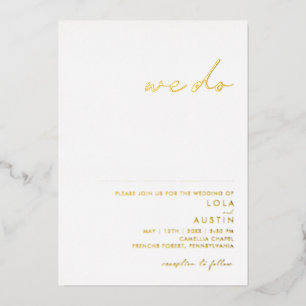 Invitation En Aluminium Moderne Minimaliste Or Nous Faisons Mariage Réel
