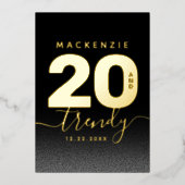 Invitation En Aluminium Moderne Mint Green 20 et tendance (Recto)