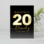 Invitation En Aluminium Moderne Mint Green 20 et tendance (Debout devant)