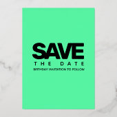 Invitation En Aluminium Moderne Mint Green 20 et tendance (Verso)