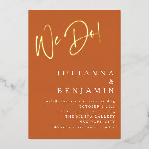 Invitation En Aluminium Moderne Nous Faisons Un Mariage Élégant Brûlé Oran