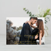 Invitation En Aluminium Moderne Nous sommes engagés Photo Engagement Party (Debout devant)