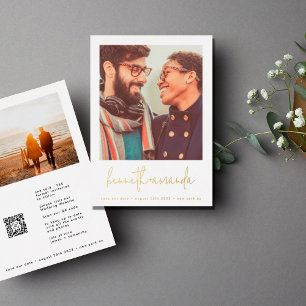 Invitation En Aluminium Moderne or personnalisés simple save the date