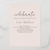 Invitation En Aluminium Moderne Photo Grad rose pâle (Verso)