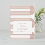 Invitation En Aluminium Moderne Retro Geometry Luxe Rose Gold Enregistrer (Debout devant)