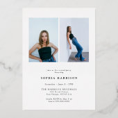 Invitation En Aluminium Moderne Rose Gold 2023 Diplôme photo (Verso)