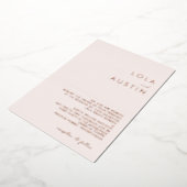 Invitation En Aluminium Moderne | Rose Gold Blush Mariage traditionnel Rea (Rotation)