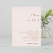 Invitation En Aluminium Moderne | Rose Gold Blush Mariage traditionnel Rea (Debout devant)