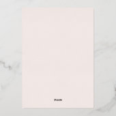 Invitation En Aluminium Moderne | Rose Gold Blush Mariage traditionnel Rea (Verso)