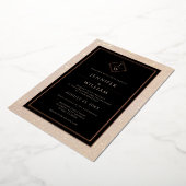 Invitation En Aluminium Moderne Rose Or Formal Classic Initial Élégant (Rotation)